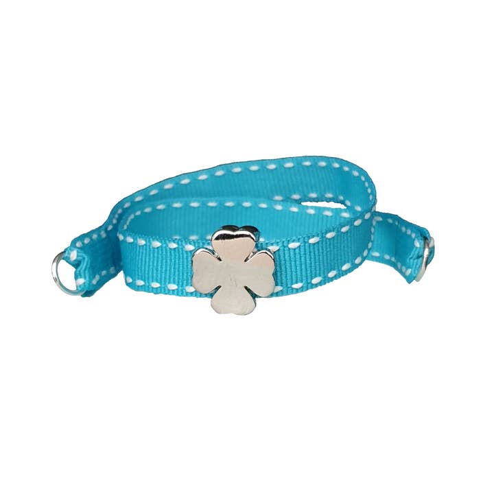 TURQUOISE PALLADIUM FOUR-LEAF CLOVER BRACELET for wholesale by Smartever Srl