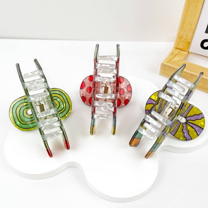 mildstyles - Wholesale Hair Clip - Women's - Colored Pencil Geometric Hair Claw Clip2