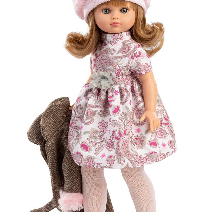 La Tienda de Muñecas - Wholesale Doll - Kids - Fany doll with brown dress and coat. 40 cm1