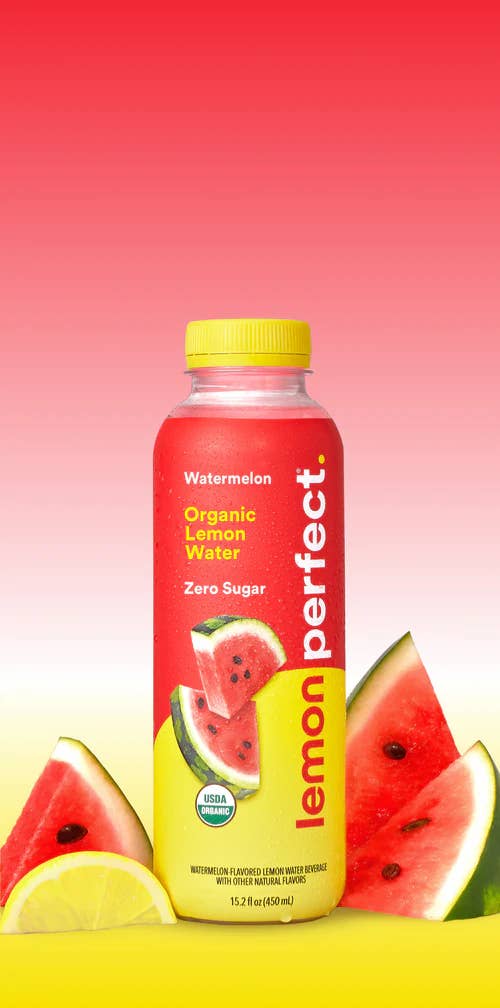 EcoQuality - Wholesale Flavoured/infused water (non-carbonated) - 15.2oz Lemon Perfect Watermelon Flavored Water Refreshing Drink Pack of 12