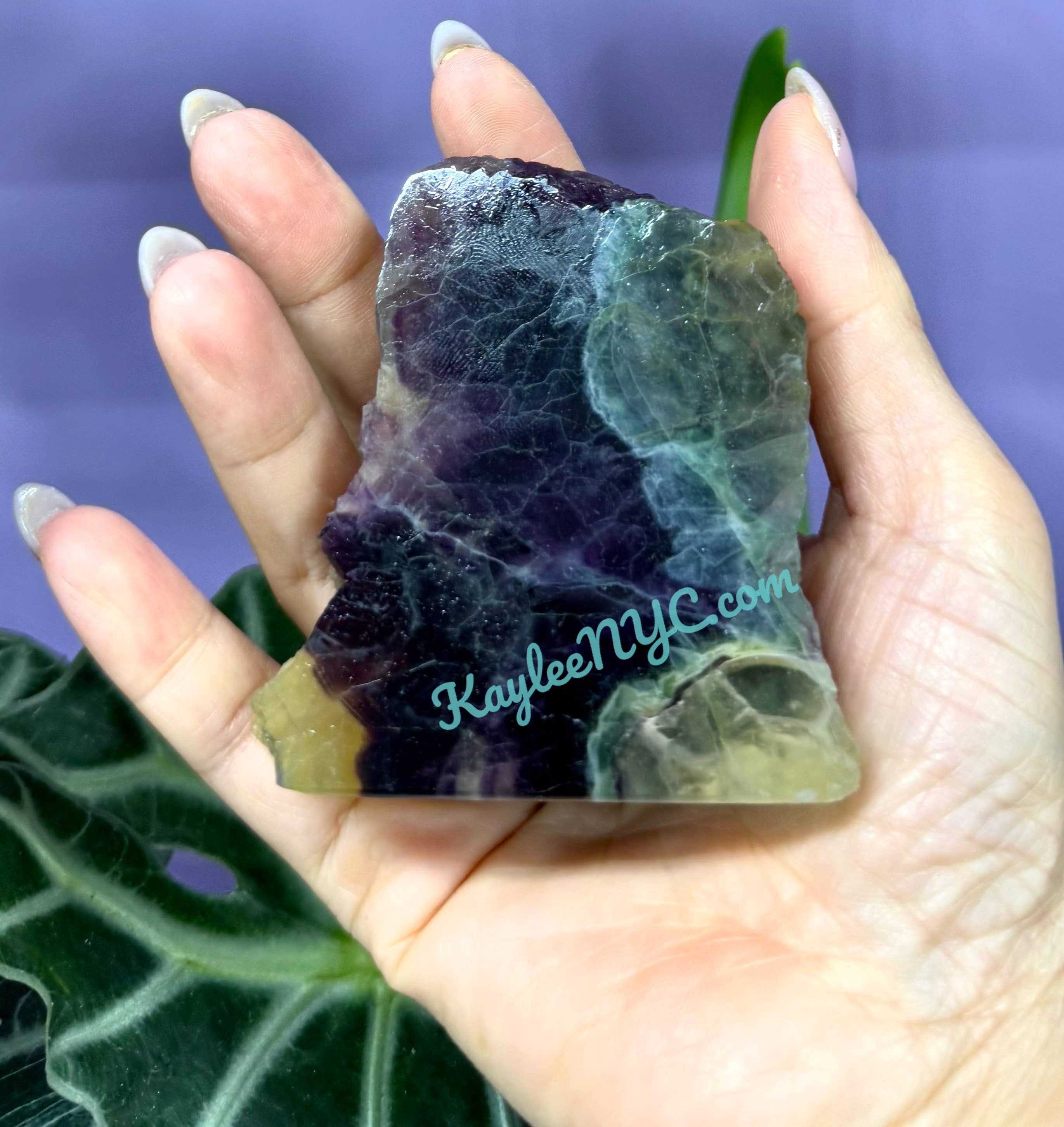 KayleeNYC - Wholesale Spirituele steen/kristal - 3-4 stuks Natuurlijke Regenboog Fluoriet half Gepolijste Platen6