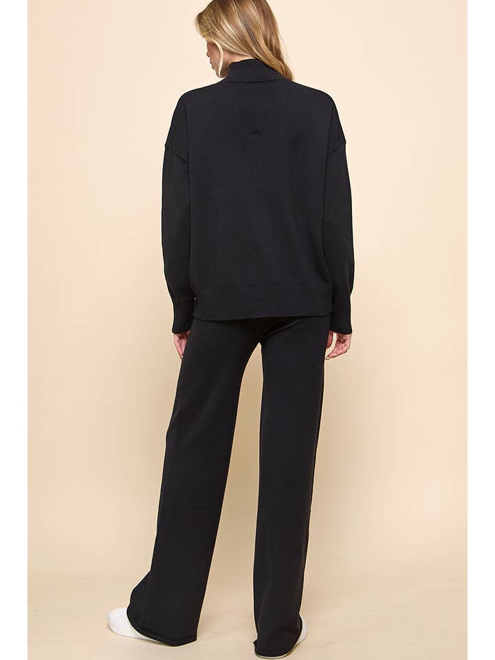 Cezele - Wholesale Lounge Set - Women's - Turtleneck Knitted Sweater and Flare Pants Set10