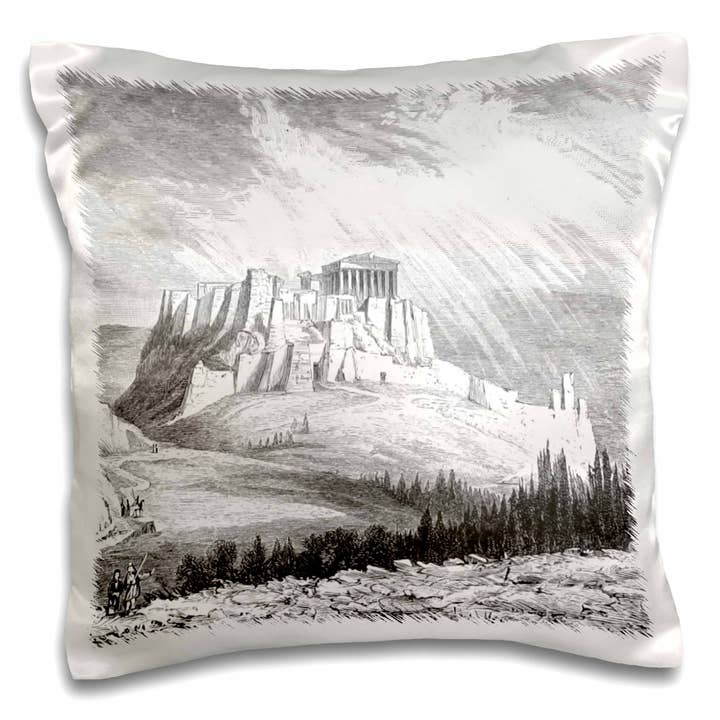 3dRose, Akropolis van Athene Griekenland Vintage Oude Griekse Parthenon Landmark, Kussensloop voor wholesale door 3dRose