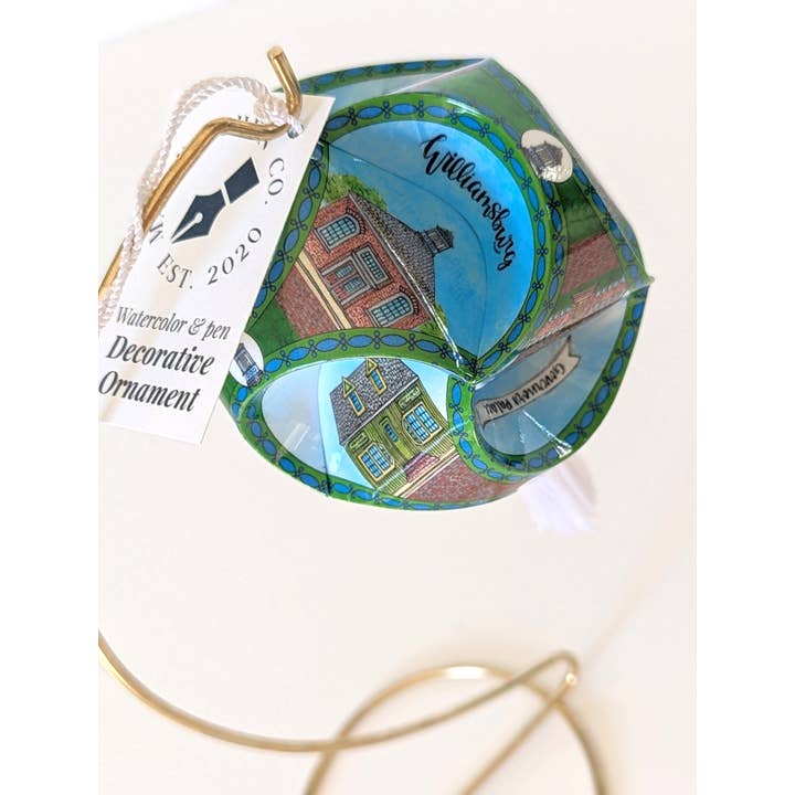 Williamsburg, VA Globe Ornament for wholesale by Mad Kitchen Co.