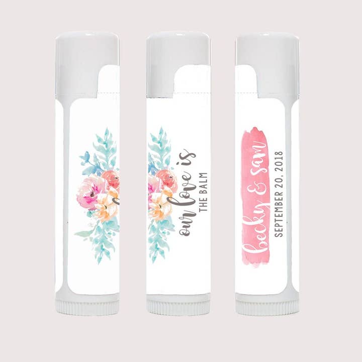 Wedding Lip Balm Favors, Custom Wedding Favors, Flavored Bal for wholesale by GiftsbyPR
