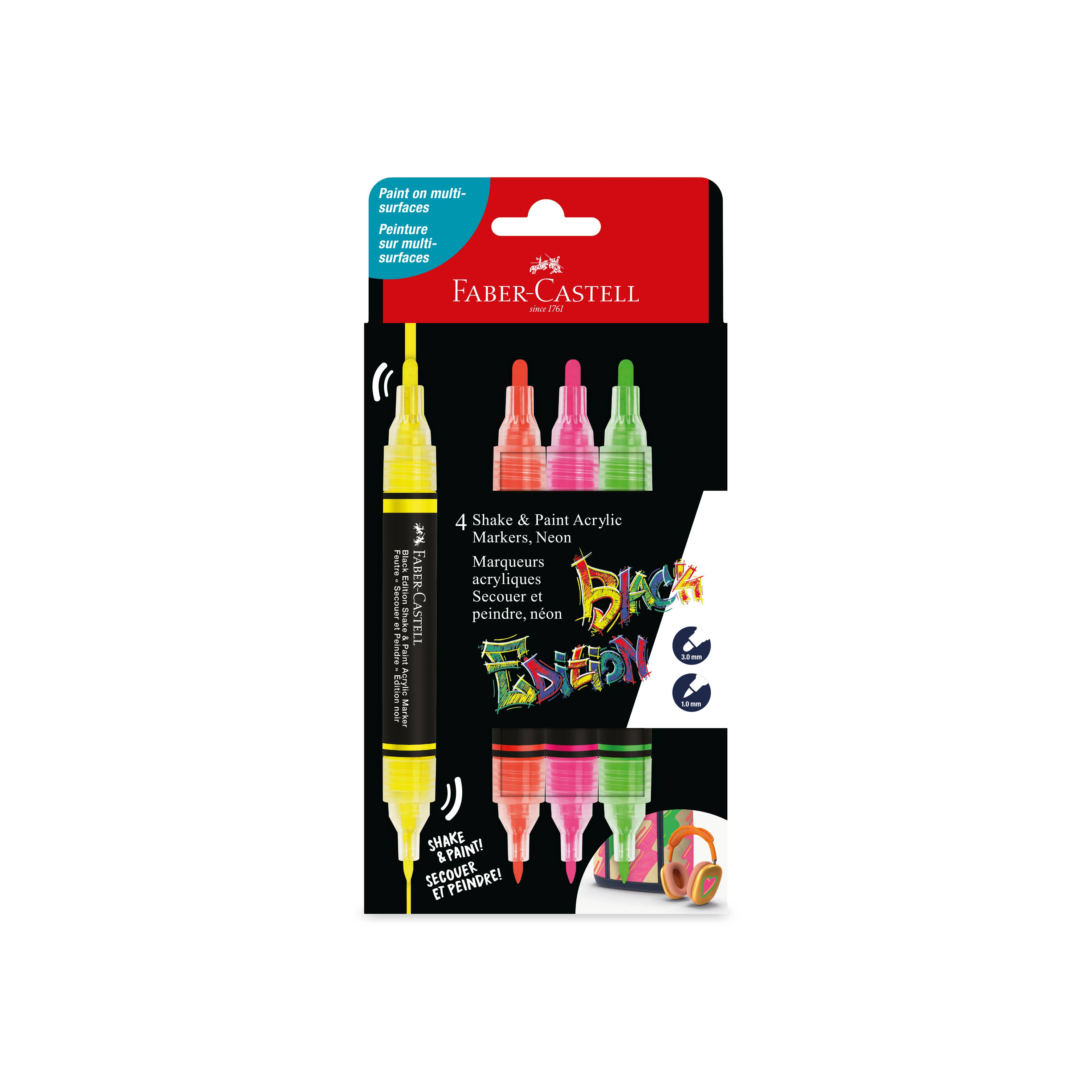 Faber-Castell / Creativity for Kids - Vente Marqueurs - Marqueurs Acryliques Shake & Paint 4 Ct Couleurs Néon8