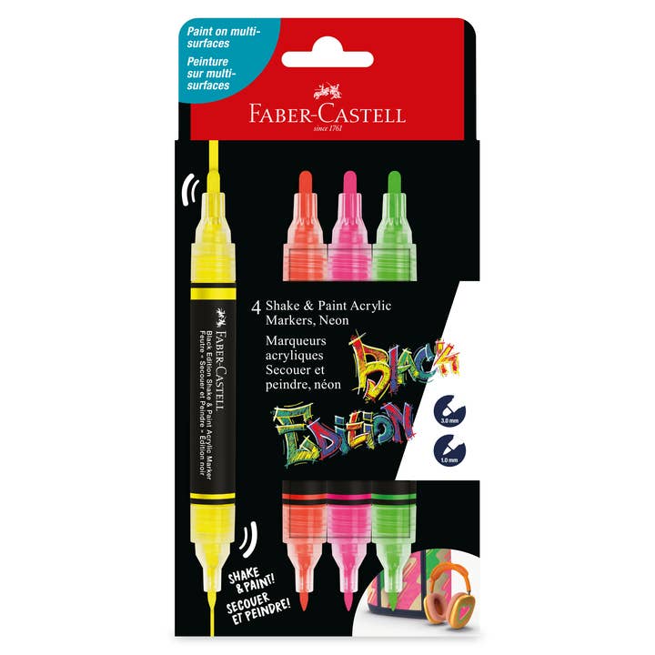 Faber-Castell / Creativity for Kids - Vente Marqueurs - Marqueurs Acryliques Shake & Paint 4 Ct Couleurs Néon8