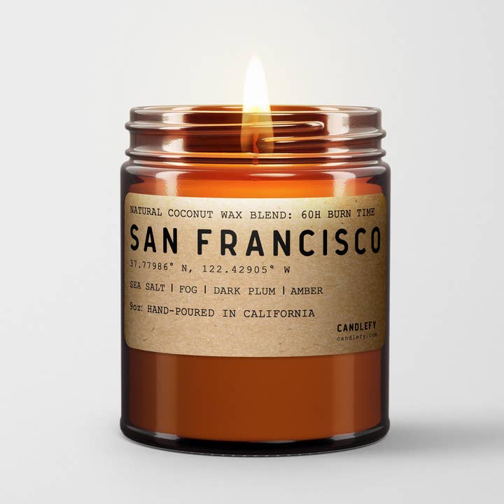 Candlefy - Wholesale Jar/Filled Candle - San Francisco California Scented Natural Wax Candle
