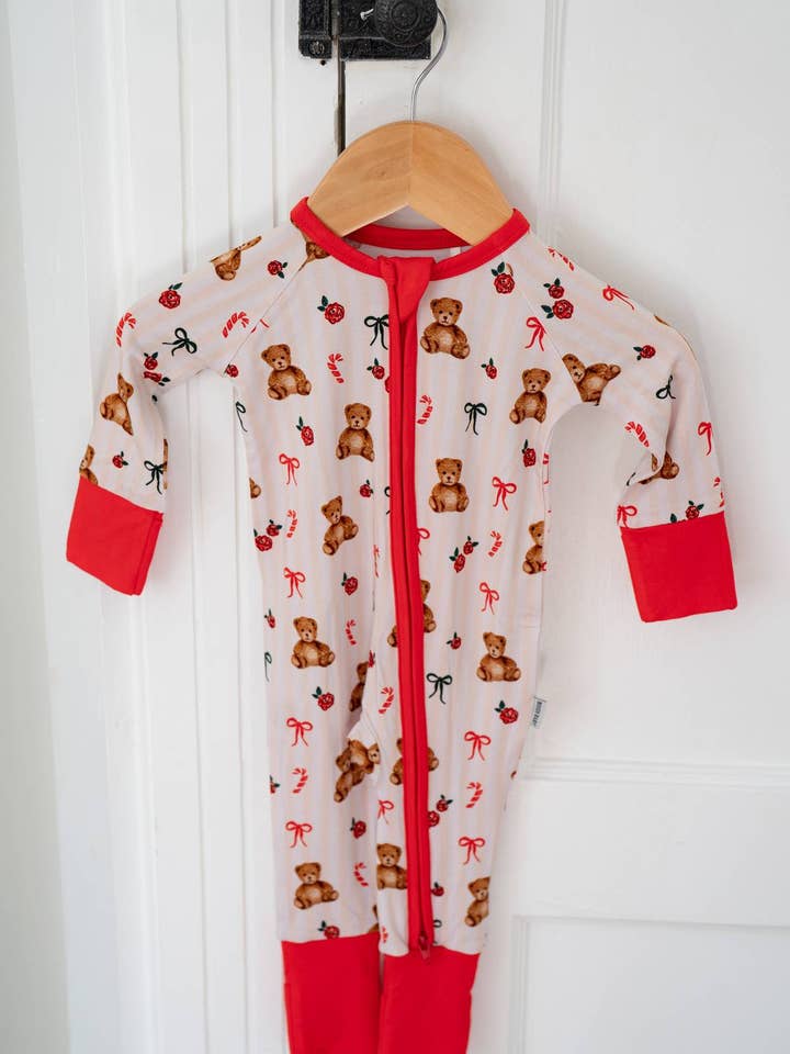 Boosh Baby - Wholesale Sleepsuit - Baby - Teddy Bear Christmas Collection 🎄🧸✨| Zippy Convertible PJ4
