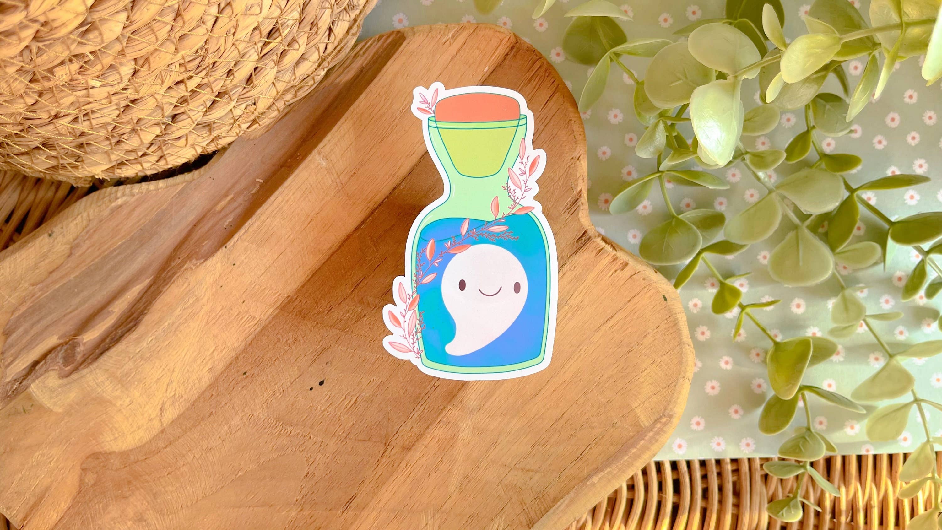 BPR by Christy – wholesale Klistermärke – Söt spökfigur på burk | Glansigt vattenbeständigt vinyl4