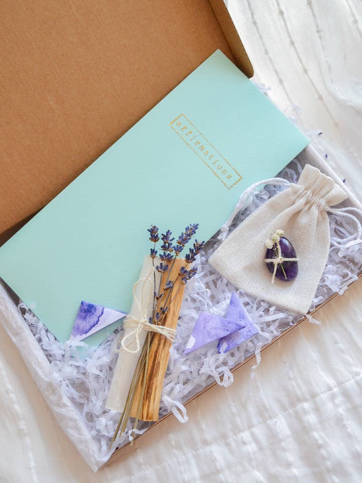 Positive X Amethyst Self Care Box for wholesale by Spirit Moon Studios