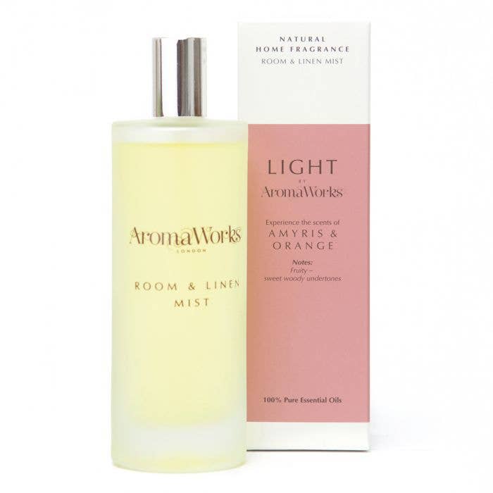 Light Range Amyris & Orange 100ml Room mist for wholesale by AromaWorks London