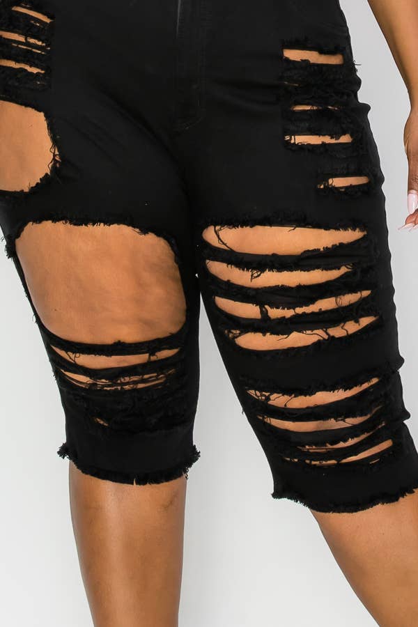 The Map Jeans - Wholesale Shorts - Women's - Curvy Plus-Size Bermuda Jean Shorts 5006P8