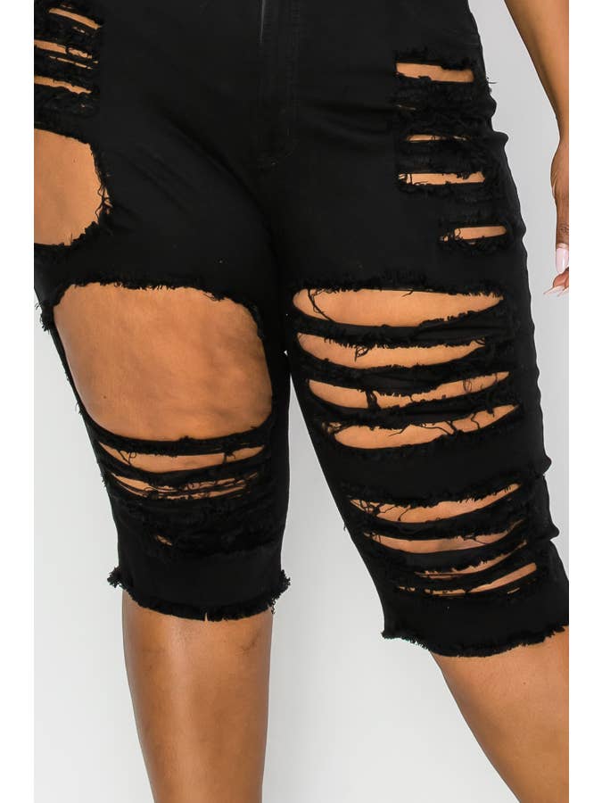 The Map Jeans - Wholesale Shorts - Women's - Curvy Plus-Size Bermuda Jean Shorts 5006P8