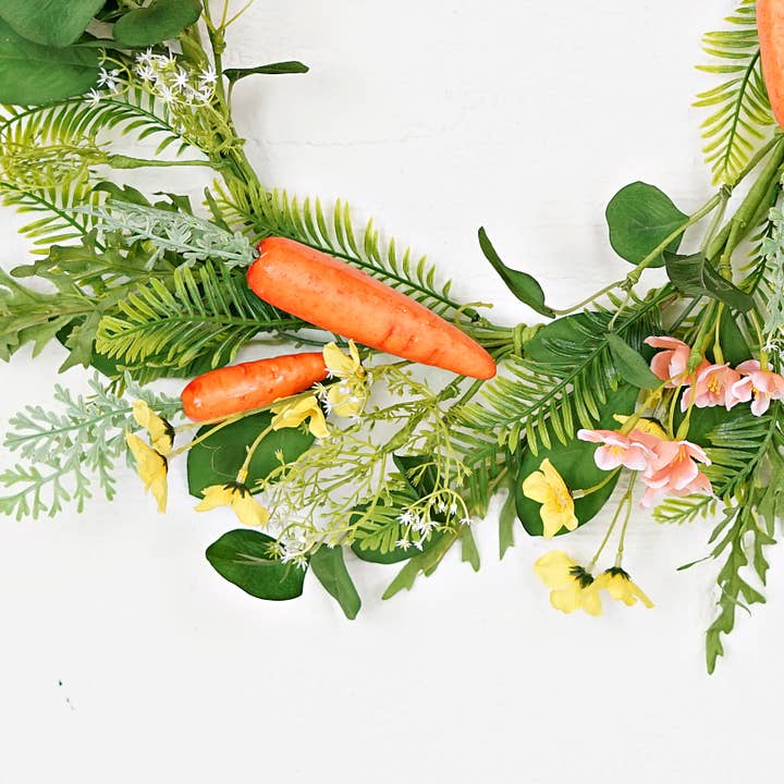 Impressive Enterprises, Inc. - Wholesale Wreath - 35290- 20in Wreath-Spring Carrot Garden1