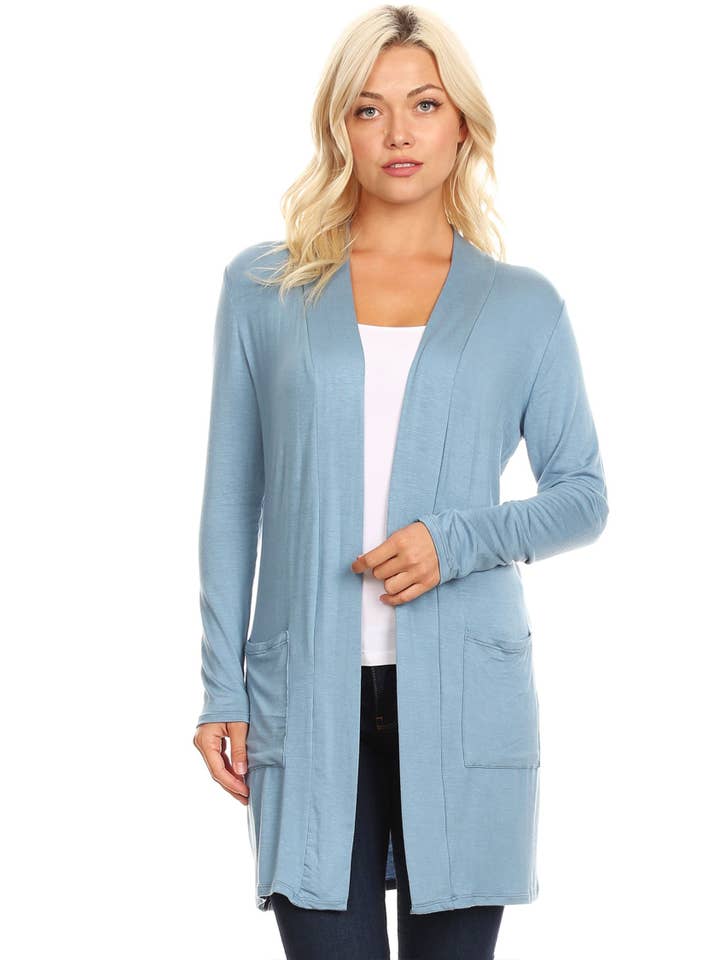 MOA COLLECTION - Wholesale Cardigan - Women's - Women's Casual Basic Solid Cardigan10