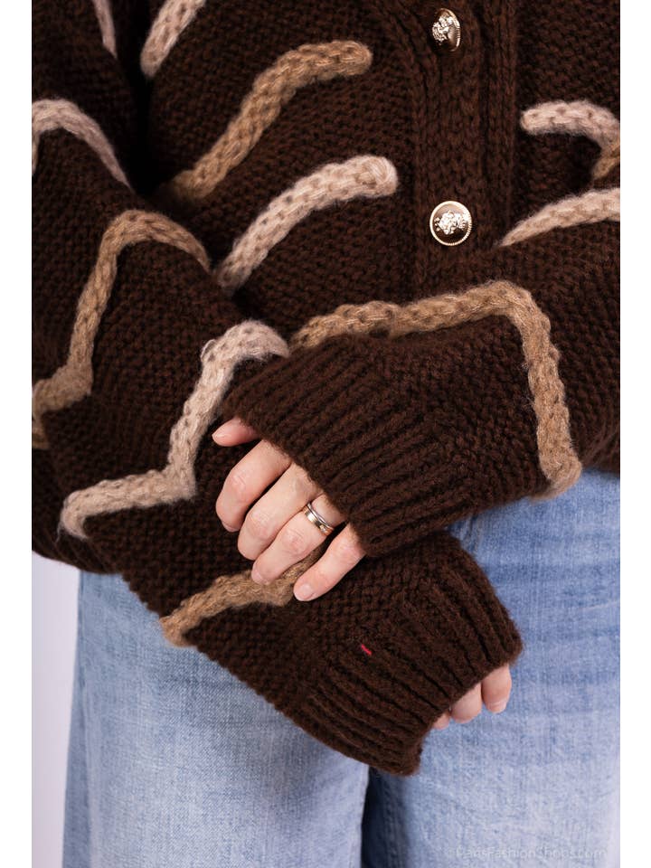 Shyloh - Wholesale Cardigan – Women’s - Mohair wave cardigan 134234