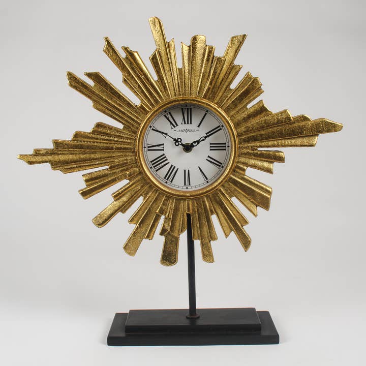 Originals International Ltd - Wholesale Desk Clock - Gold Sunburst Clock