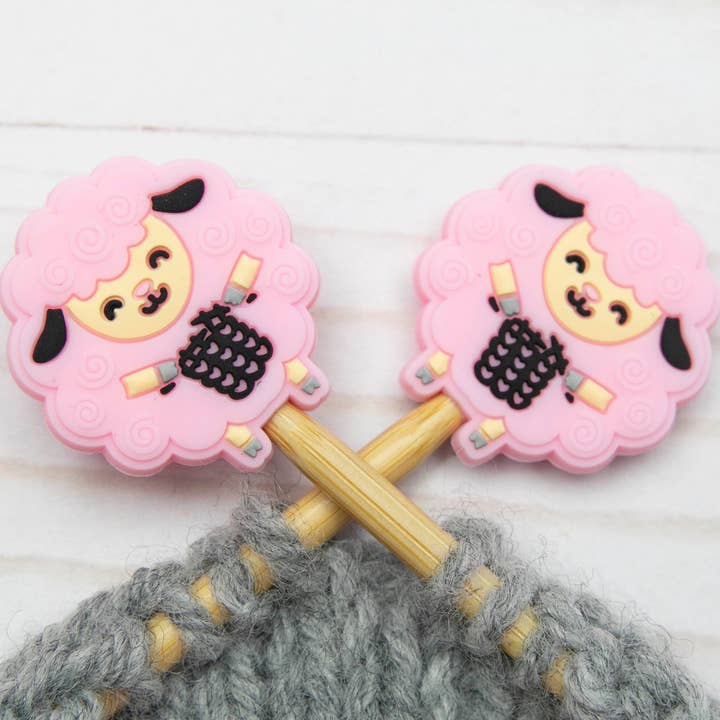 Oveja tejida rosa | Stitch Stoppers para venta al por mayor de Fox & Pine Stitches