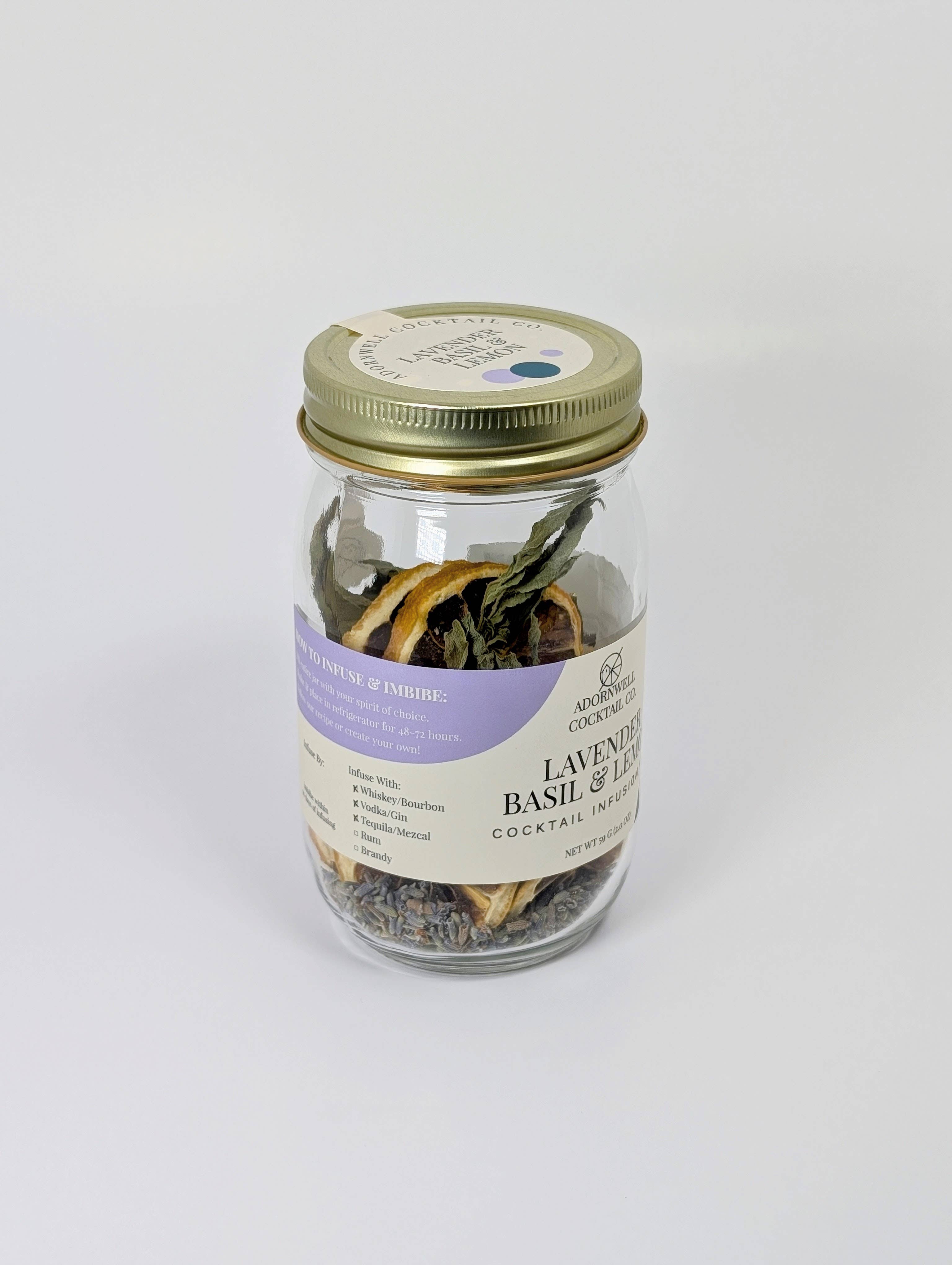 Adornwell Cocktail Co. - Venta al por mayor Kit para preparar bebidas - Kit de infusión de cóctel de lavanda, albahaca y limón4