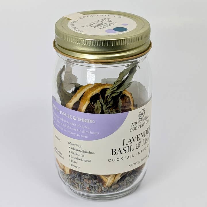Adornwell Cocktail Co. – Großhandel DIY-Getränkekit – Cocktail-Infusionsset mit Lavendel, Basilikum und Zitrone4