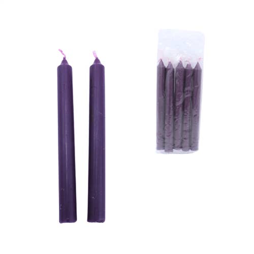 Green Tree - Wholesale Tapered Candle/Candlestick - Purple Ritual Candle 15cm (5 pieces)