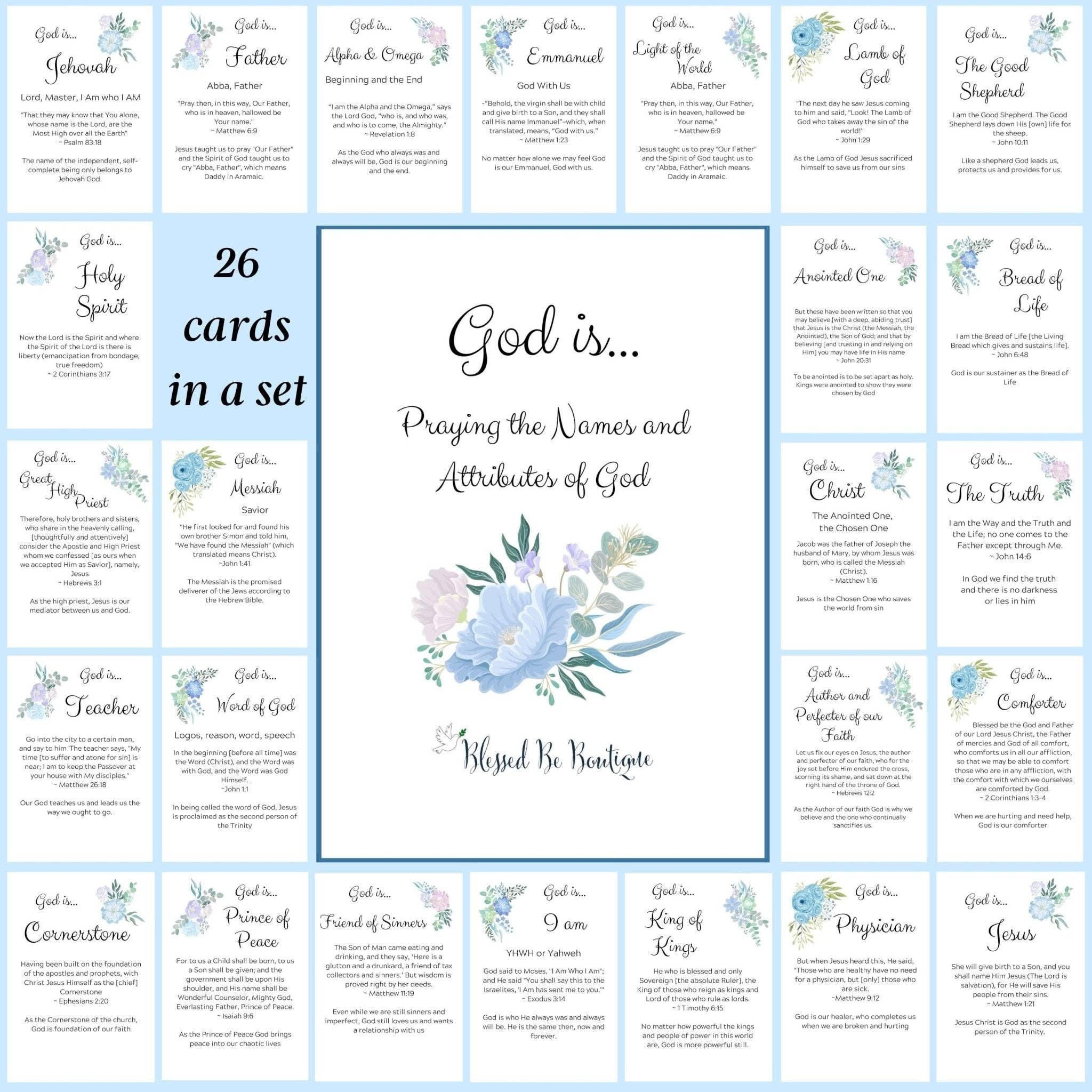 Blessed Be Boutique - Wholesale Religious Card - God Is... Names of God Card Set2