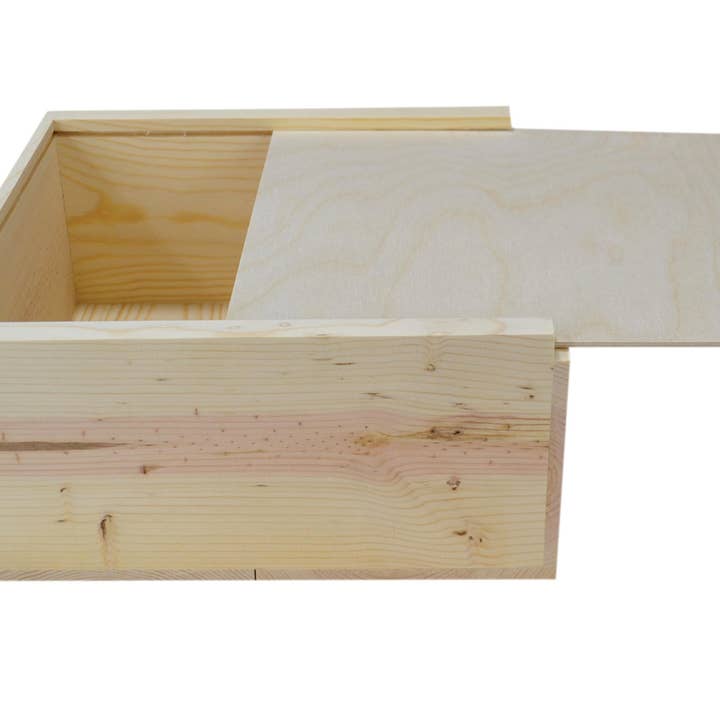 Poole & Sons Inc. - Wholesale Gift Box - Wooden Slide Top Box 12x12x6 (Bulk)