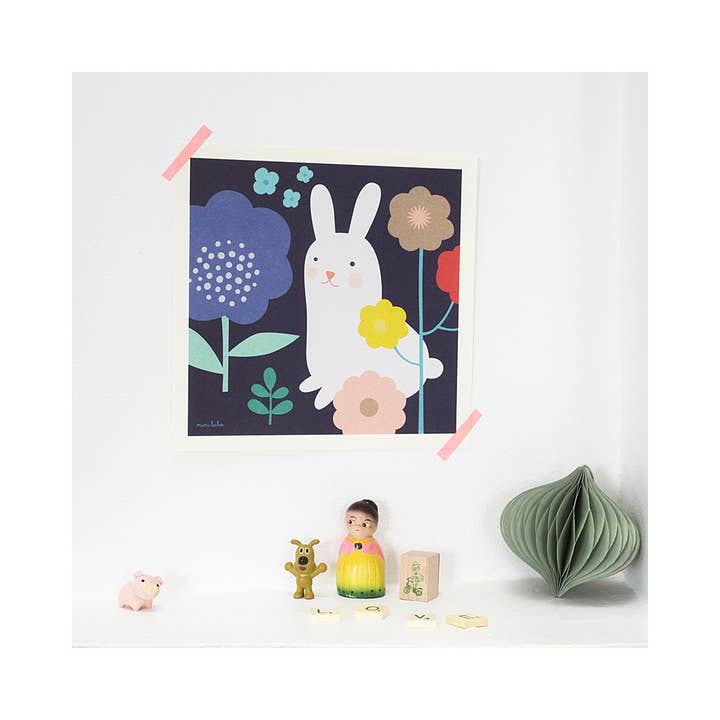 Affiche décorative illustration Lapin pour la vente par mini labo