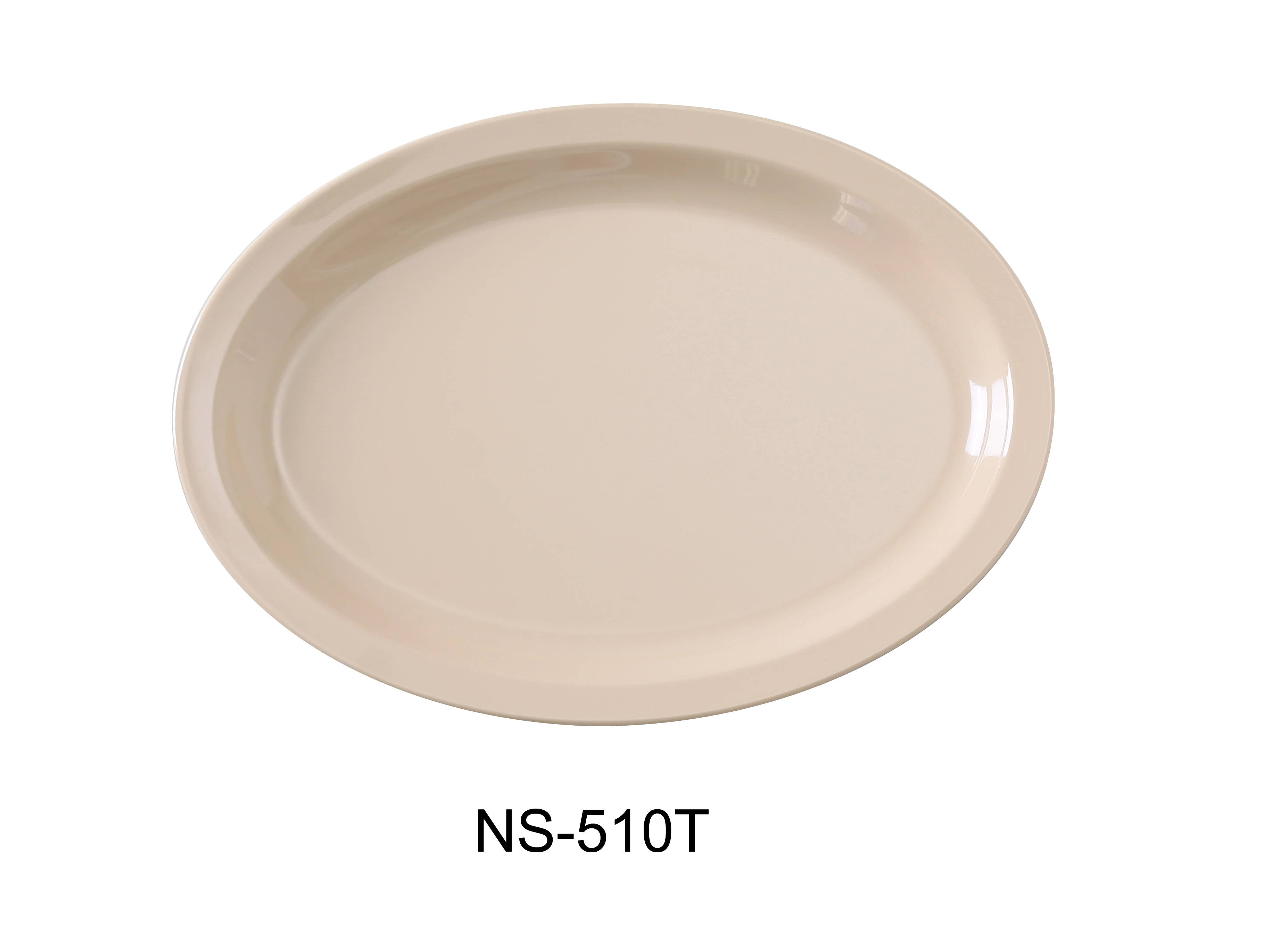 Yanco - Wholesale Platter - 9 3/4" X 6 3/4" OVAL PLATTER W/NARROW RIM TAN0