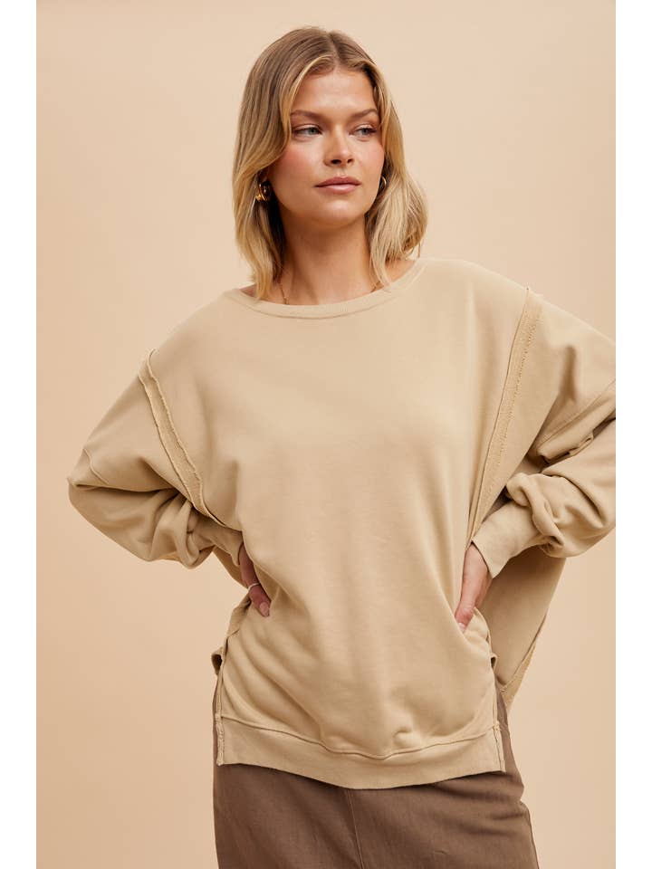 In Loom - Wholesale Sweatshirt - Women's - GARMENT WASHED OVERSIZED PULLOVER