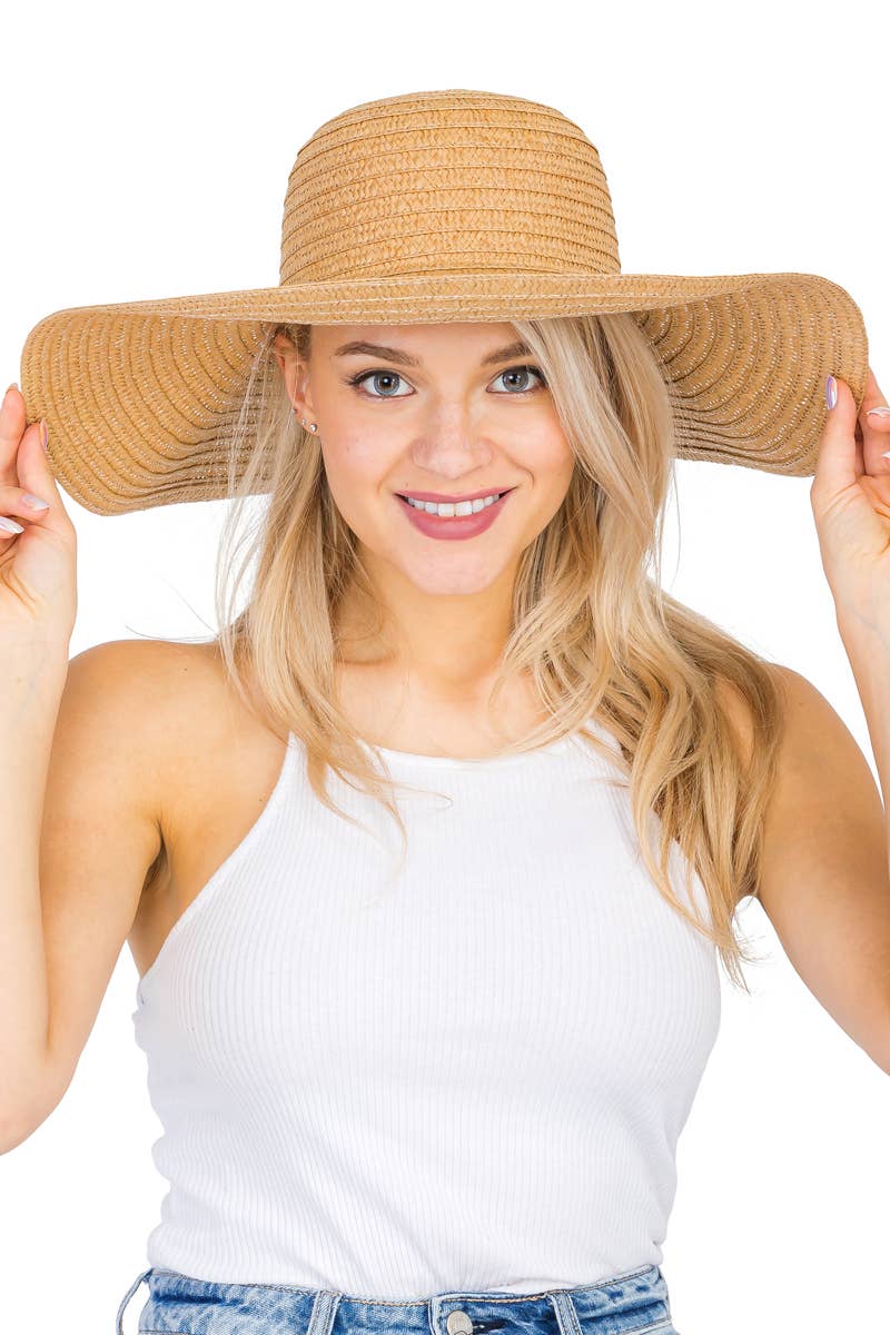 Cap Zone - Wholesale Straw Hat - Women's - Thin Light-Weight Floppy Straw Beach Sun Hat35