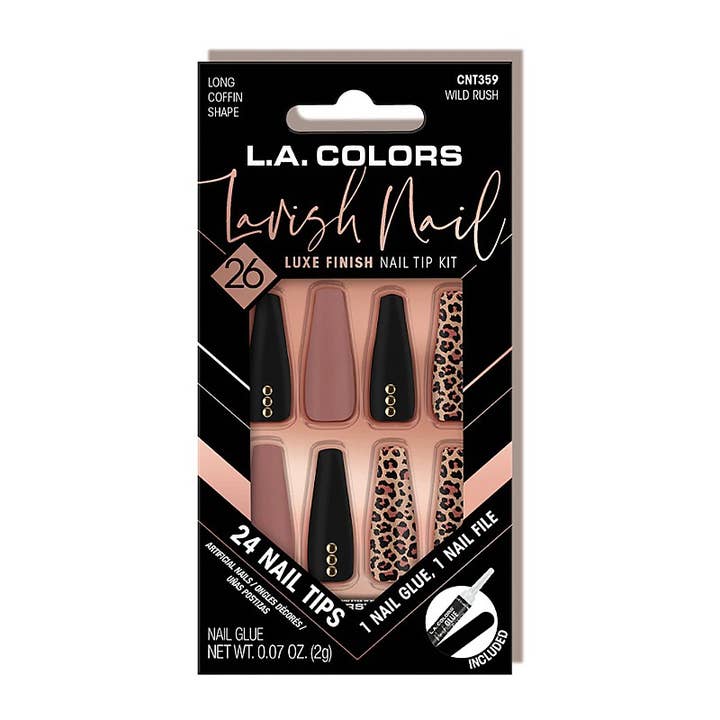 PINEAPPLE Beauty - Wholesale Press-On/Fake Nails - LA Colors CNT359 Lavish Luxe Nail Tip Kit Wild Rush - 3pc