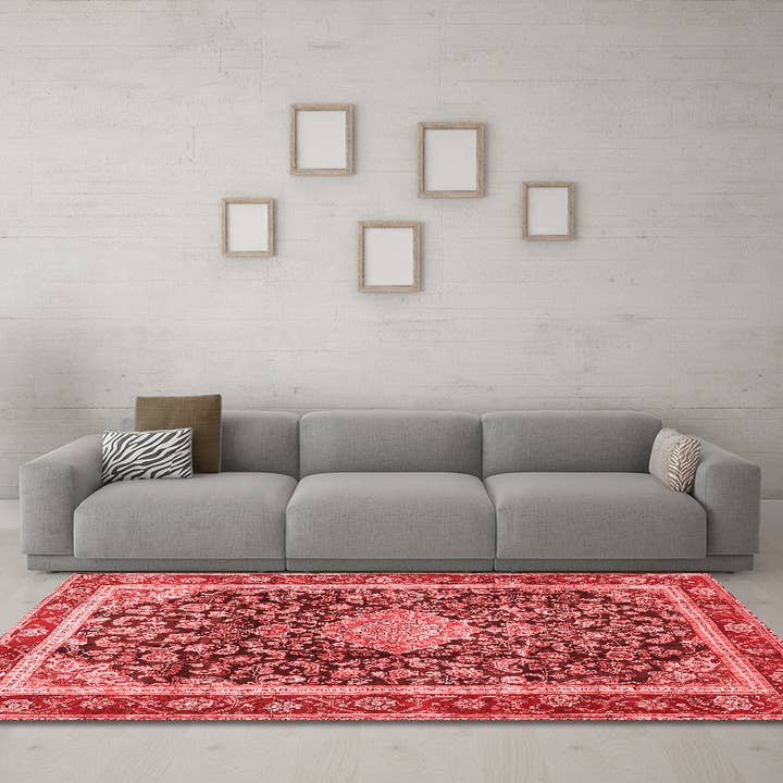 Maskintvättbar Medaljong Röda Traditionella Mattor för wholesale av Ahgly