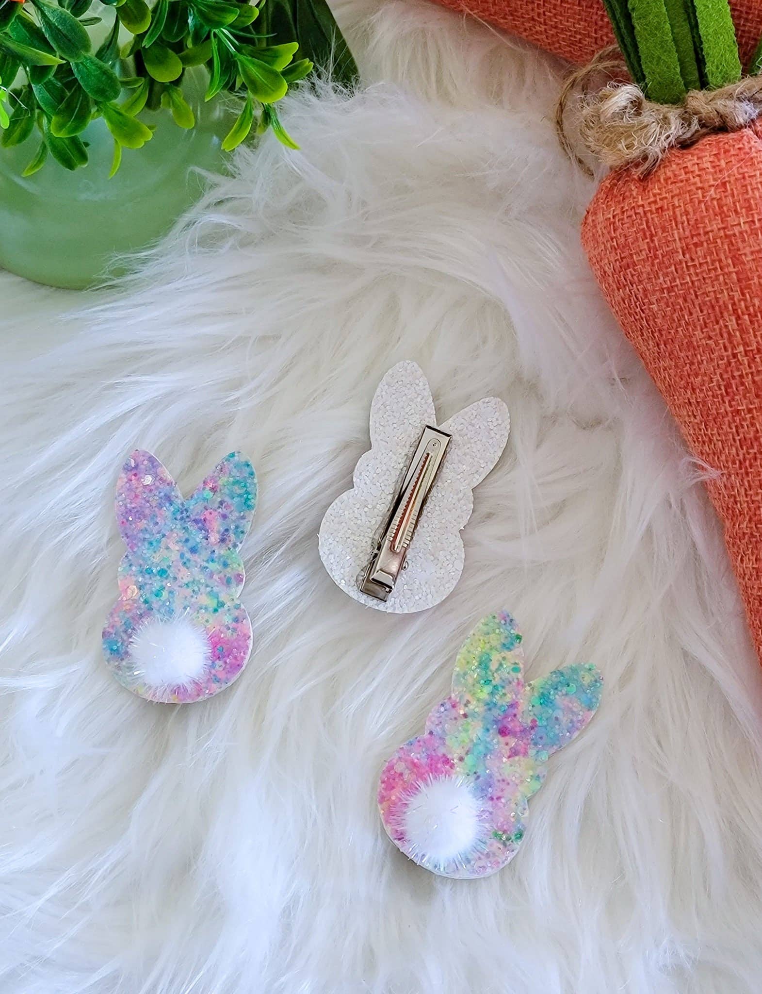 Dainty Delights Creations - Wholesale Hair Clip - Kids - Bunny Clip-Pastel Candy Melt1