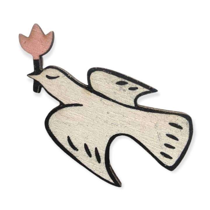 Friedens-Tauben-Brosche für den Großhandel von Leopard Frog