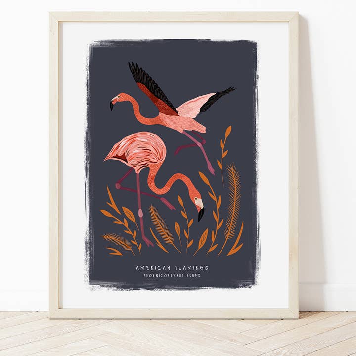 American Flamingo-tryck för wholesale av Bea Baranowska Illustration