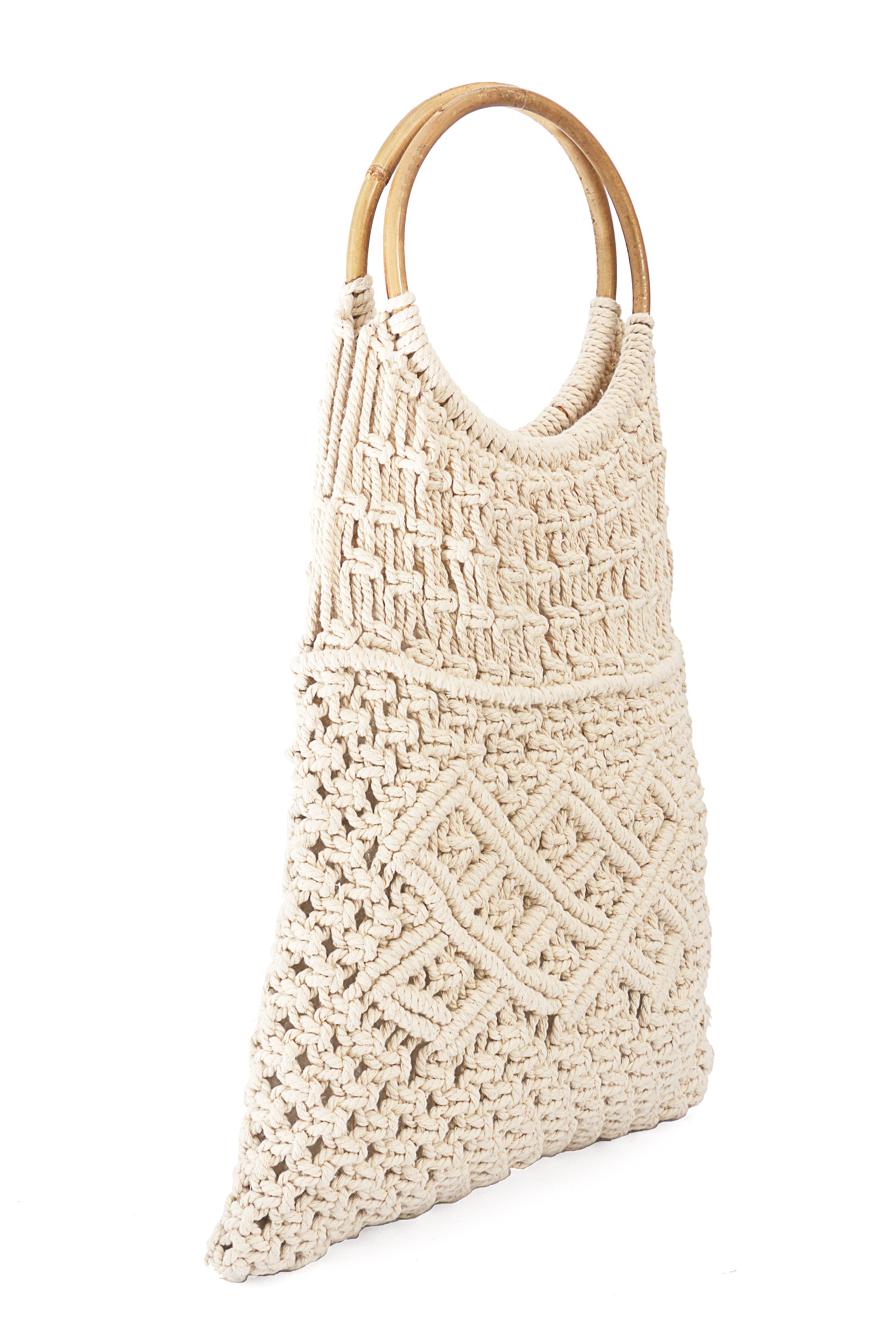 The Artisan and Company - Wholesale Top Handle Bag - Women's - Macrame Knitted Top Handle Bag6