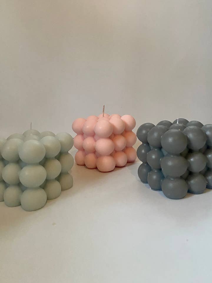 Bubble cube candle large for wholesale by Kendall's Kandles