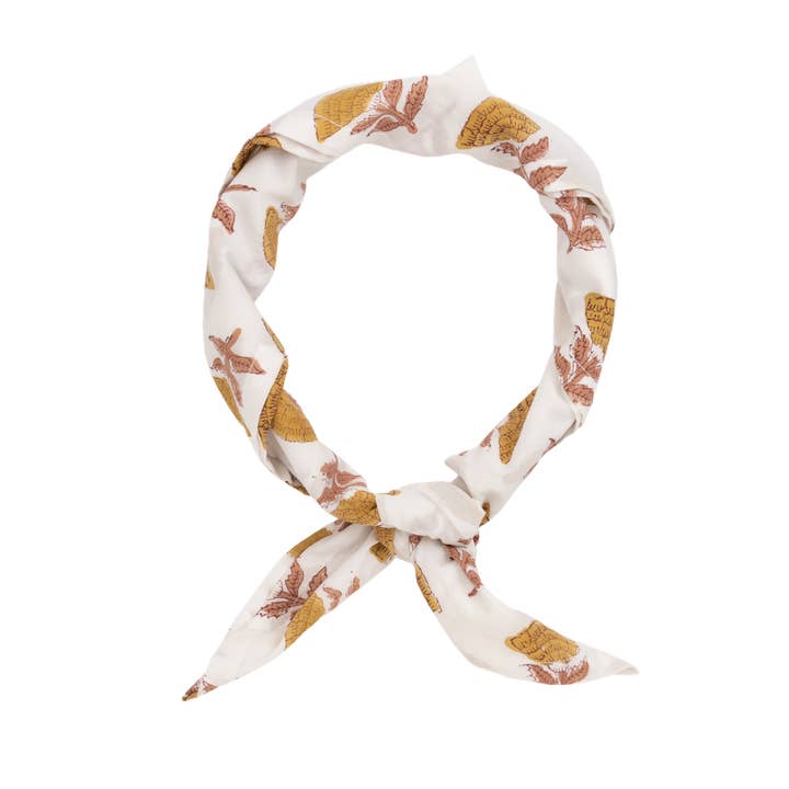 Bandana blockprint mustard flower for wholesale by À la collection