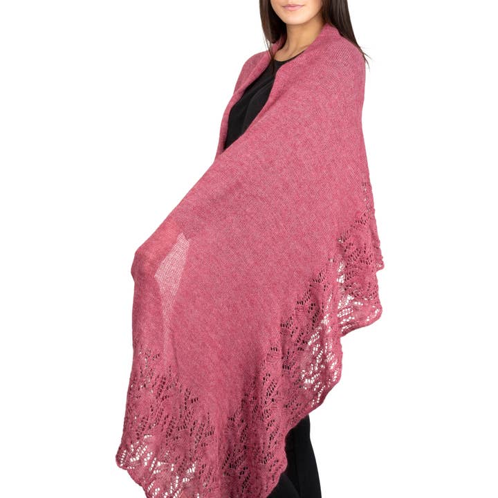 Assia di Brunetti Federica e C. s.a.s. - Wholesale Wrap – Women's - Ilary - Mohair wool blend openwork border wrap2