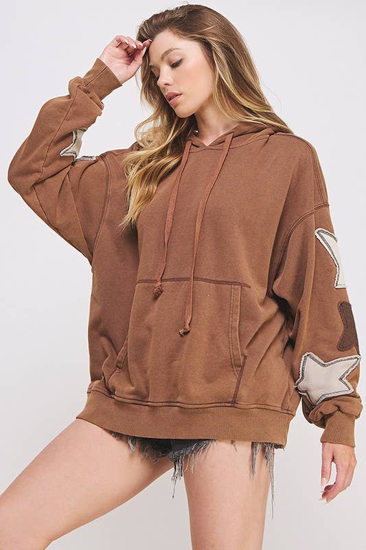 JADE BY JANE PLUS - Wholesale Hoodie - Dames - PLUS SIZE MINERAAL GEWASSEN LANGEMOUWEN STER GEPATCHTE HOODIE18