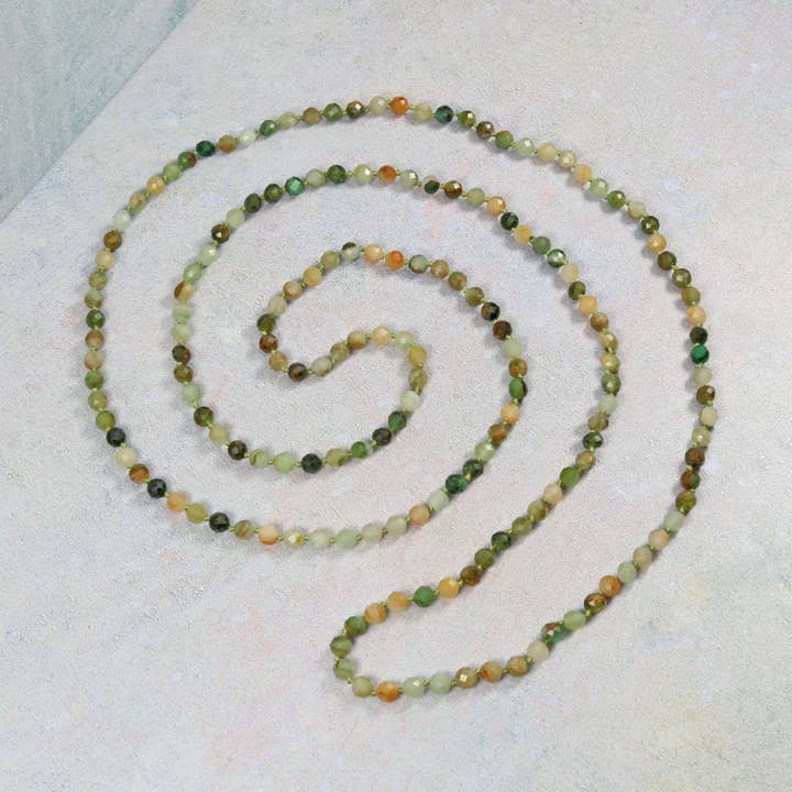 IST Jewelry - Wholesale Beaded/Pearl Necklace - 36" 4mm Infinity Micro-cut Fancy Jasper Necklace1