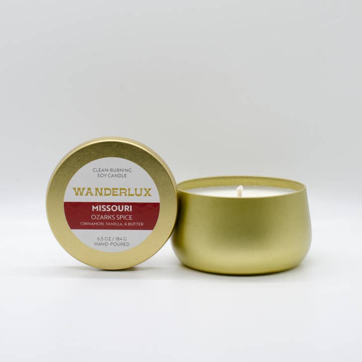 Bougie en soja de 184 g Wanderlux Missouri Ozarks Spice pour la vente par Wanderlux Candles