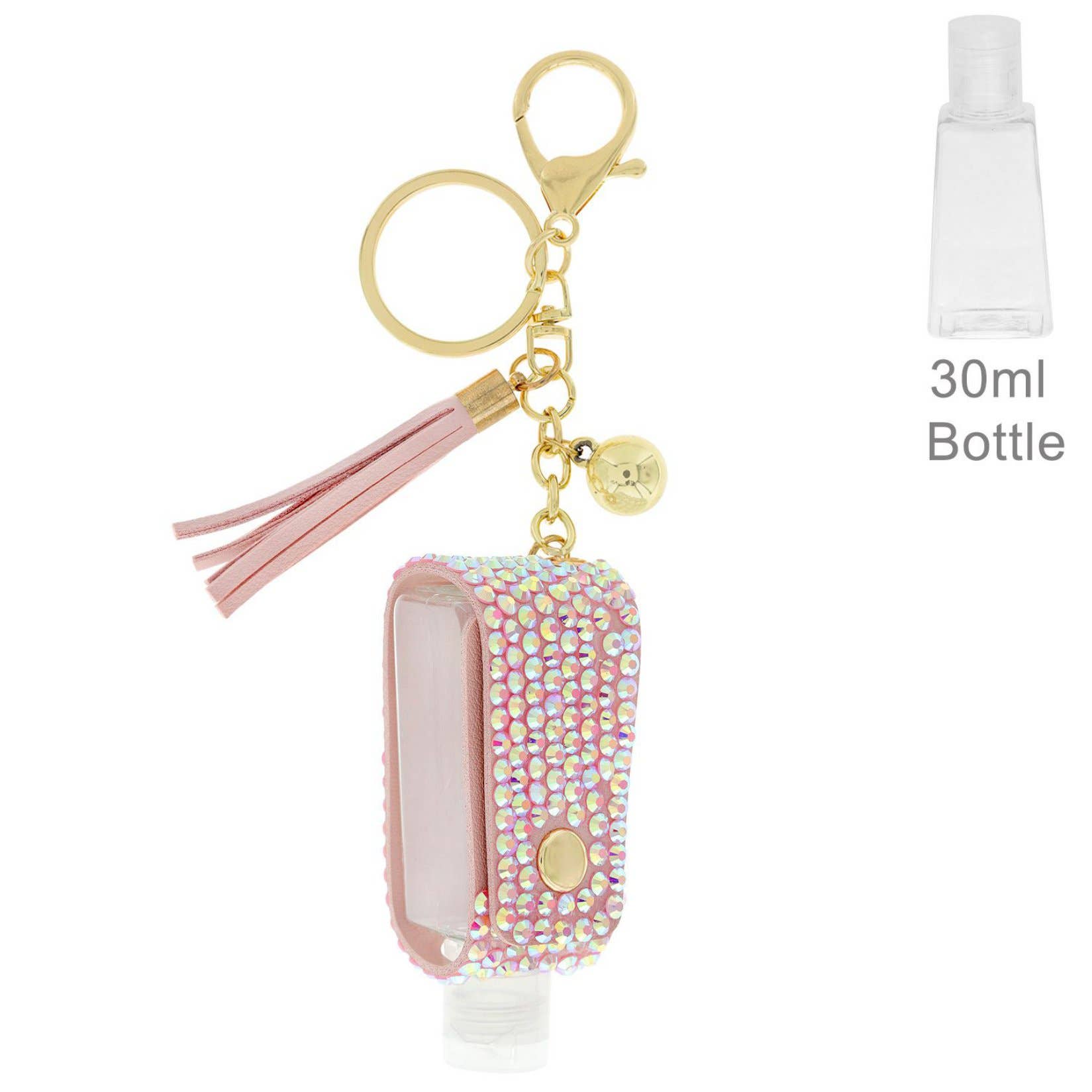 SP Sophia Collection - Wholesale Keychain - Women's - Rhinestone Hand Sanitizer Holder w/ Tassel Keychain6
