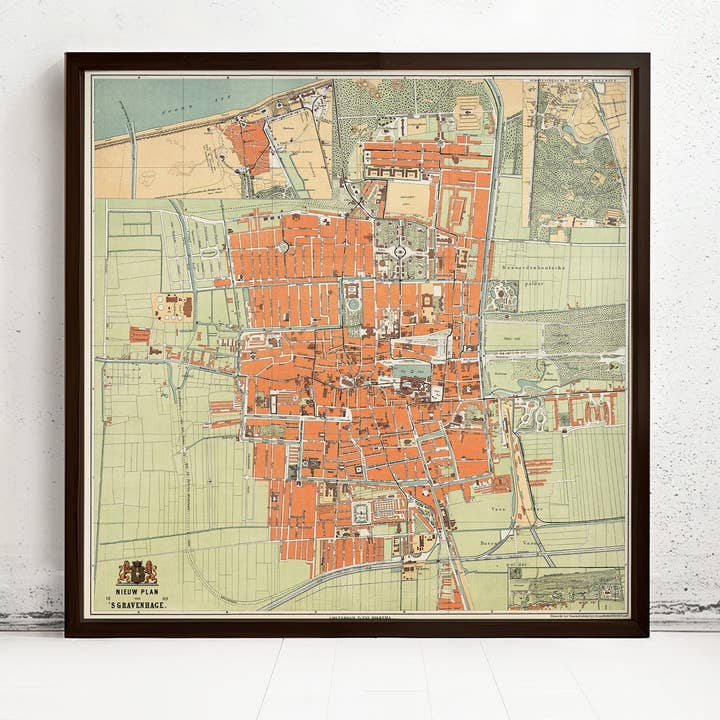 Old Map of The Hague Den Haag 1889 Vintage Map | Vintage Map Wall Art Print for wholesale by OldCityPrints - Old Maps and Posters