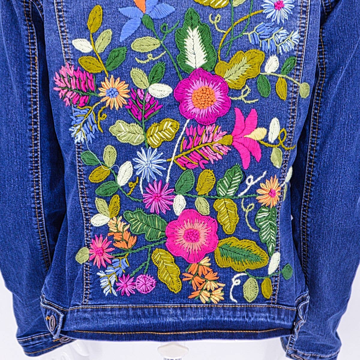 My Little Maria - Wholesale Denim Jacket - Women's - Hand Embroidered Denim Jacket - Wildflower8