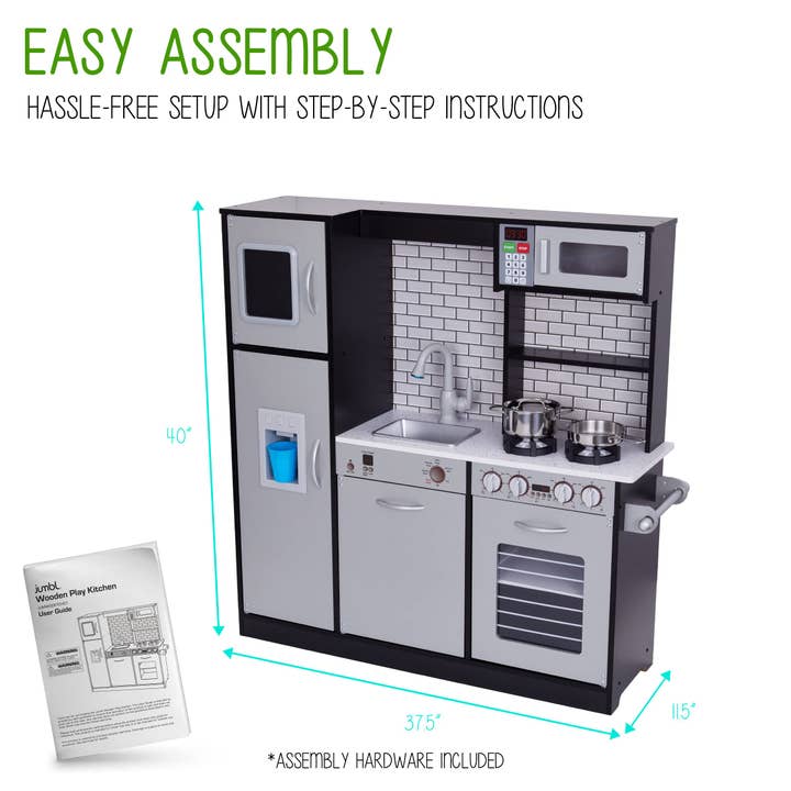 Jumbl - Wholesale Toy Set - Kids - Kids Play Kitchen Set, Wooden Kitchen Playset W/Accesories1