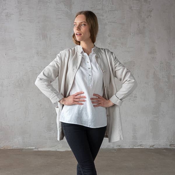 LinenMe - Wholesale Jacket - Women's - Linen Jacket Short Silver Paolo