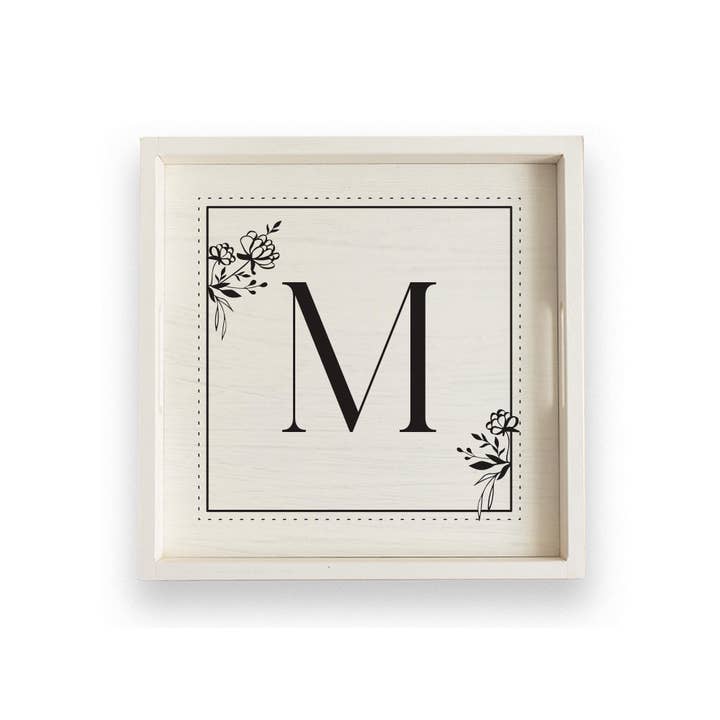 M Personalized Wooden Serving Tray for wholesale by Rustic Marlin